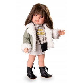 Păpușa Bella în jachetă călduroasă cu poșetă 45 cm