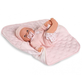 Păpușă interactivă Bimba în păturică roz 37 cm