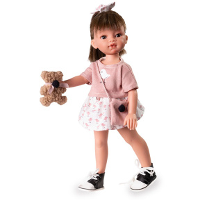 Păpușa Emily cu ursuleț 33 cm