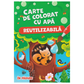 Carte de colorat cu apă. Reutilizabilă. În pădure