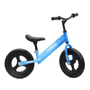 Bicicletă fără pedale cu ghidon negru, albastru