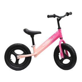 Беговел с черным рулем, розовый