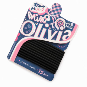 Set de elastice de păr CHA Olivia (10 buc.), Negru