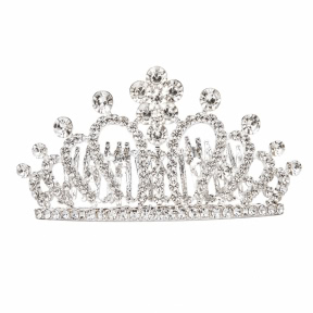 Tiara cu pieptene pentru copii CHA, cristale rotunde