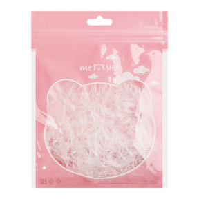 Резинки для волос MESHU, прозрачные, 300 шт., диаметр 2 см, европодвес