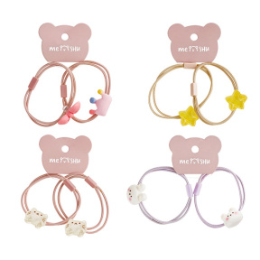 Резинки для волос MESHU, тонкие с топпером, ассорти, 2 шт., диаметр 5 см, европодвес