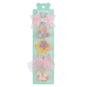 Заколки для волос MESHU, с топпером, перламутровый цвет, 5 шт., 3,5 см, европодвес