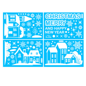 Autocolante pentru fereastră cu Casă de iarnă (4 coli), 30*20 cm