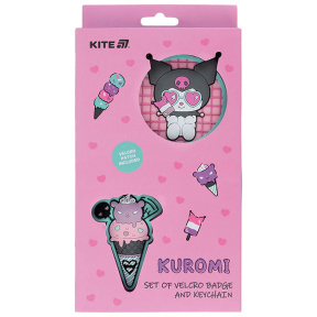 Set de 2 insigne și pandantive cu velcro Kite Kuromi