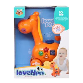 Jucărie de împins și tras Girafă cu lumină și sunet