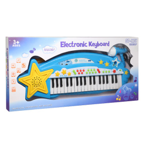 Pian electronic cu microfon, albastru