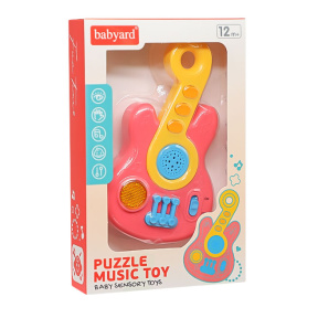 Chitară roz cu lumină și sunet