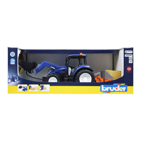 Tractor New Holland T5.120 cu container de încărcare și furci
