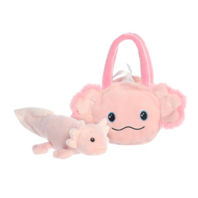 Jucărie moale Axolotl în poșetă