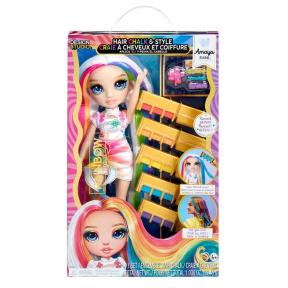 Păpușă Amaya Raine, Rainbow High, cu cretă colorată pentru păr