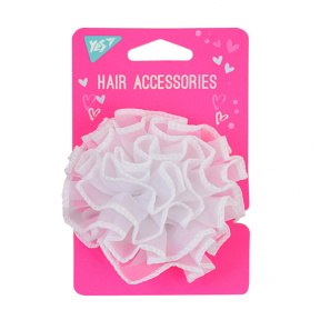 Бант на резинке YES Пион белый д.8.5 см