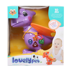 Каталка Птеродактиль со светом и звуком, фиолетовый