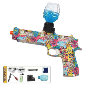 Pistol „Graffiti” cu bile, albastru-verde