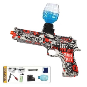 Pistol „Graffiti” cu bile, roșu-negru