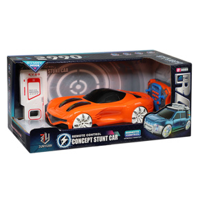 Mașină de cascadorii cu lumină și abur pe telecomandă, portocalie