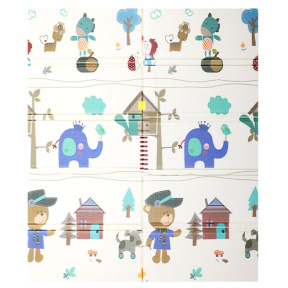 Складной коврик , 200 x 180 x 1.5, Медведь и Слон