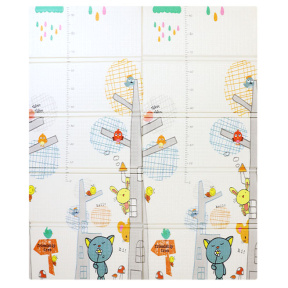 Складной коврик, 150x180x1,5, Птички и зверята