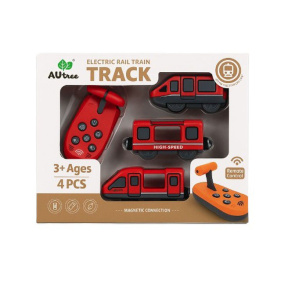 Tren electric cu telecomandă, roșu