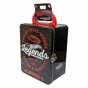 Cutie de depozitare vintage pentru 18 mașini Hot Wheels negru, Mattel