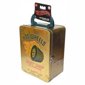 Cutie de depozitare vintage pentru 18 mașini Hot Wheels auriu, Mattel