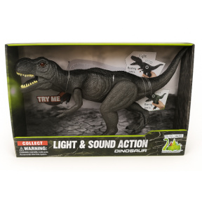 T-Rex cu lumină și sunet, negru