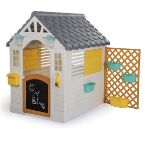 Căsuță de joacă pentru copii cu gard (127 x 140 x 92,5 cm)
