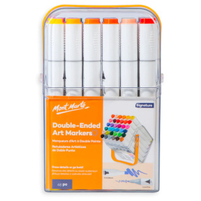 Markere artistice cu două capete Mont Marte Signature, în husă, 48 buc., art. MMPM0078