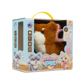 Интерактивная плюшевая собака, коричневая