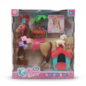 Set Cal cu câine și accesorii