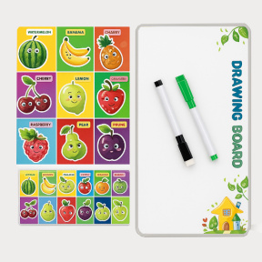 Setul „Fructe” combină de colorat cu puzzle