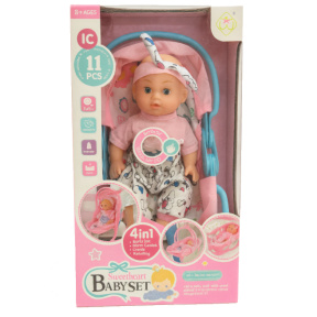 Păpușel cu accesorii, 29 cm