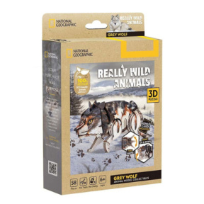 3D puzzle CubicFun «Lupul Gri», 58 elemente