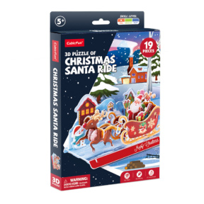 3D puzzle CubicFun «Sania lui Moș Crăciun», 19 elemente