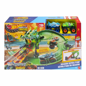 Set de joacă Monster Trucks Sharks vs. Dinos, Mattel
