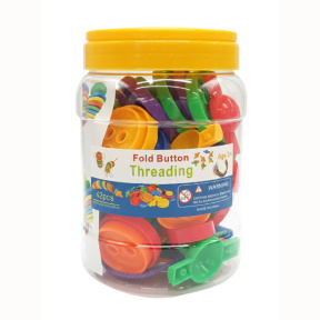 Игровой Набор в банке из 42 высоких блока с пуговицами 6 цветов