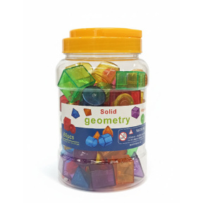Игровой Набор в банке из 60 прозрачных геометрических блоков