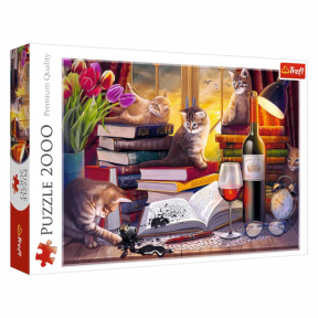 Puzzle Trefl "2000" - "Cats evening"