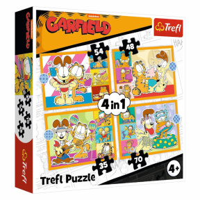 Puzzle Trefl "4в1" - Garfield loves lasagna / Garfield