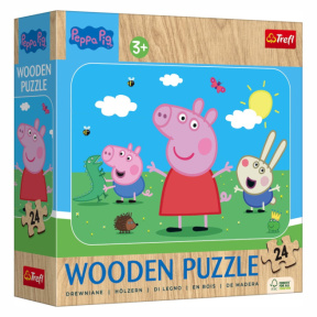 Puzzle Trefl "24 Wooden Puzzle" - Meet lovely Peppa / Peppa Pig