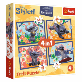 Puzzle Trefl "4в1" - Holidays in Hawaii / Disney Stitch The Movie