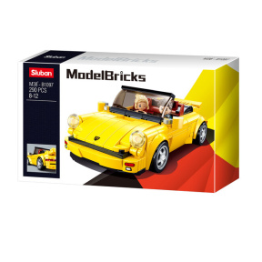 Конструктор Sluban «Спортивный жёлтый автомобиль», 254 элемента