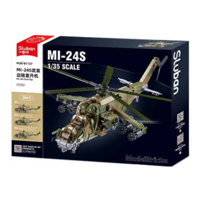 Set de construcție Sluban „Elicopter militar MI-24S”, 893 piese