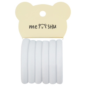 Резинки для волос MESHU "Essence thin", белые, 6 шт., диаметр 4 см