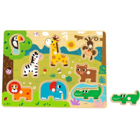 Пазл с деревянными дикими животными из дерева,Tooky Toy