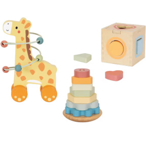 Деревянный набор 3 в 1 "Жираф",Tooky Toy
